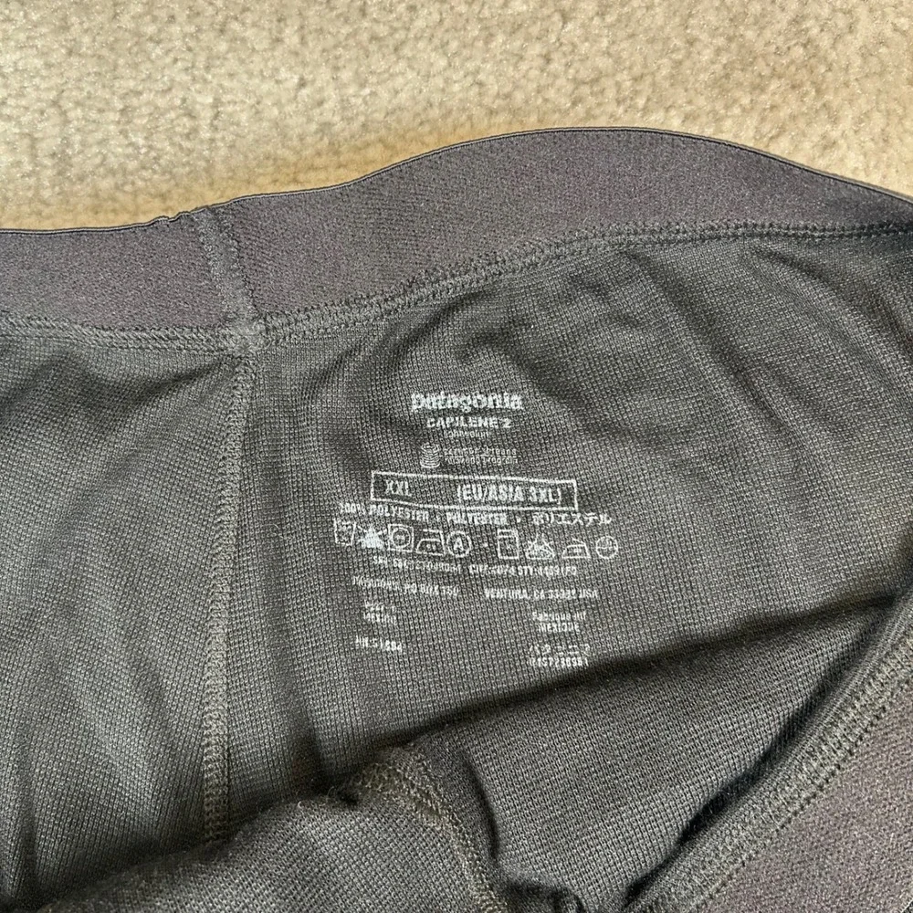 Patagonia Capilene 2 Lightweight Bottoms Men XXL Black Base Layer Leggings 44881